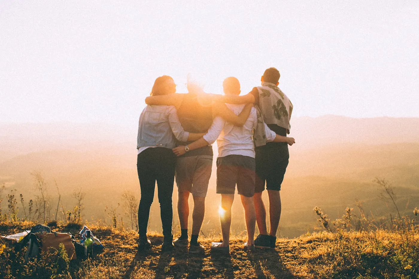 People gathered in a circle outdoors